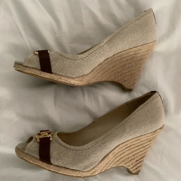 MICHAEL KORS LINEN espadrille wedges womens size 10 - Picture 3 of 15